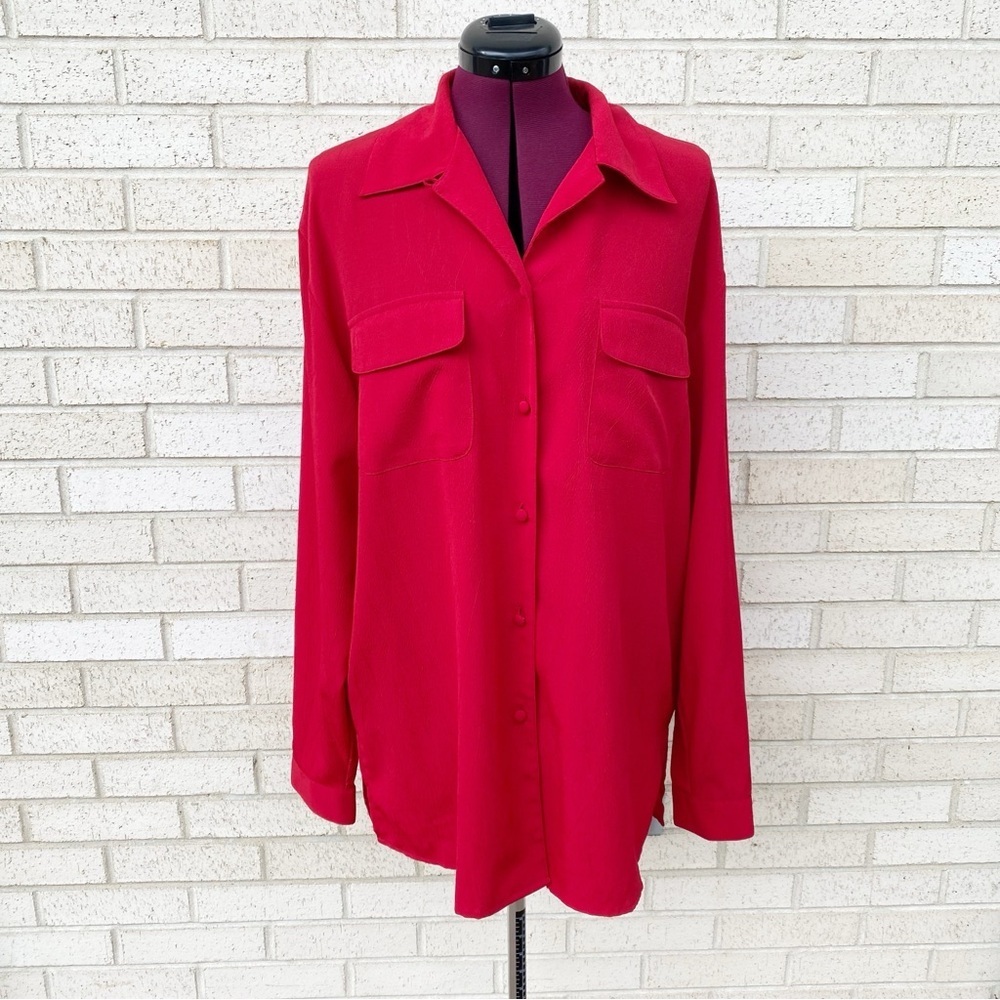 K. B. Lawrence Vintage Red Shirt Button Down Large